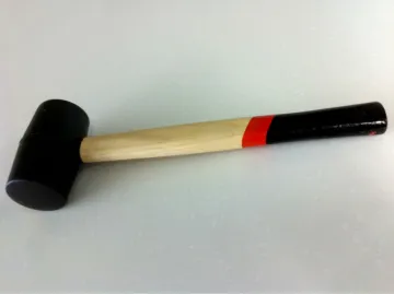Rubber mallet with wooden handle