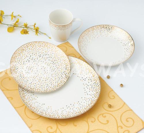 Utensílios de mesa novos da porcelana de osso com projeto da flor