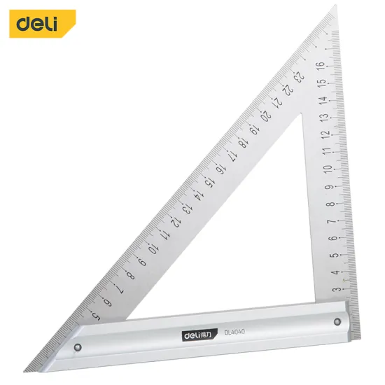 Deli Tools DL4040 muliti-functional Measuring Tools Stainless Steel Triangle Ruler