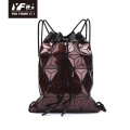 PU Backpack Geometric sequin for teenage girls backpack drawstring bag Supplier
