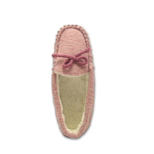 high quality soft pink jersey upper moccasin slippers
