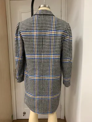 Men's Black Tweed Houndstooth Coat