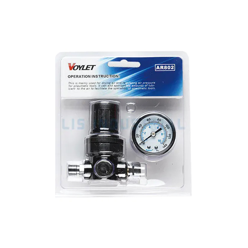 Voylet AR802 HVLP Spray Gun with Air Regulator, Pressure Gauge, and Diaphragm Control