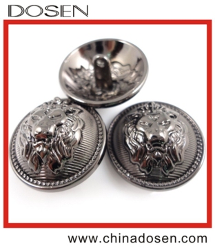 Hot sell alloy black nickel free hanger plating covered lion head logo metal buttons wholesale used coat,wholesale jeans
