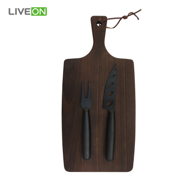 Ash Wood Cutting Cheese Knife Set