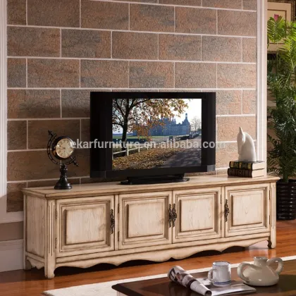 White Wash Wood Furniture Tv Cabinet