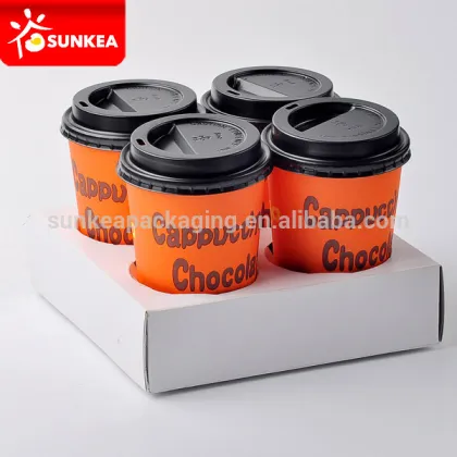 Disposable paper coffee cup saucer for drinks