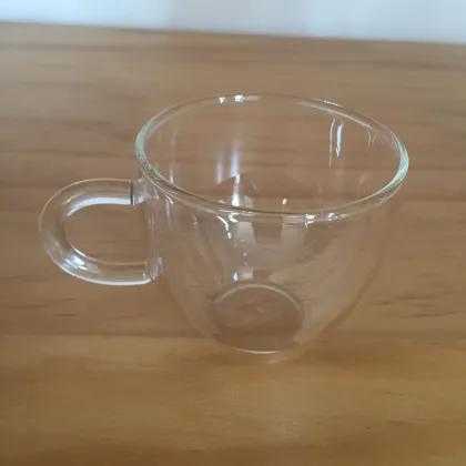 Clear Glass Teapot and Tea Cup Set