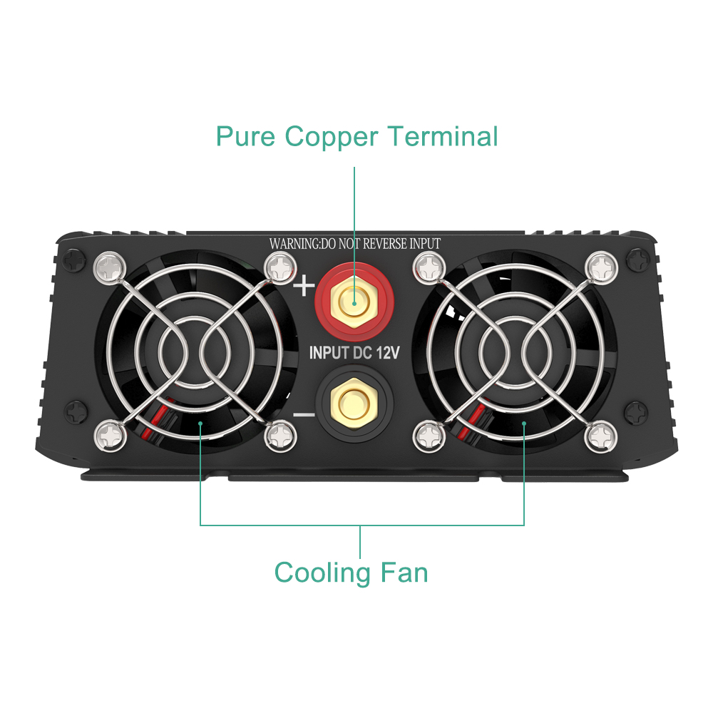 1500W Modified Sine Wave Car Power Inverter DC 12V AC 220V 230V Home Use Remote Control Solar Converter