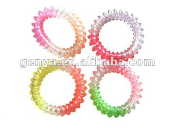 Transparent Kids/women Spiral Bracelets& Spriral band in multi-colors