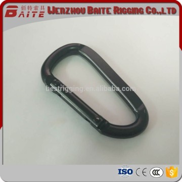Electrophoresis Black Safety Flat Snap Hook With Two Rivets 40-CR 8*80mm In China Carabiner Manufacturer