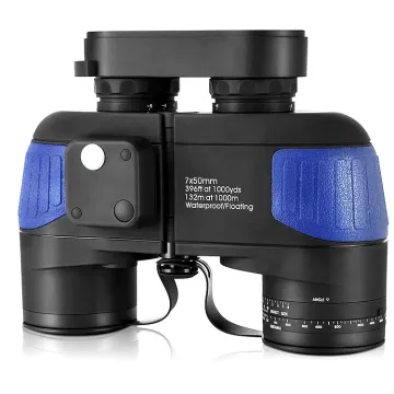 Outdoor Navigation and Sailing Kit: Waterproof Floating Marine Binoculars with Built-in Stabilized Compass (7x50)