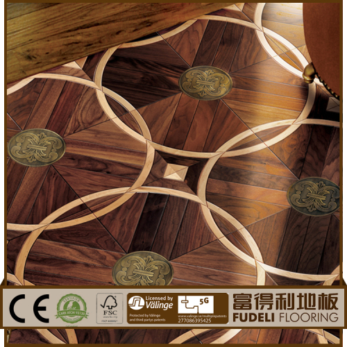 Formaldehyde E1 grade FSC Certified Luxury parquet wood floor tiles