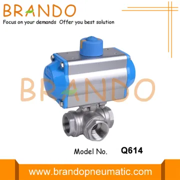 Floating L Pneumatic 3Way Ball Valve With Actuator