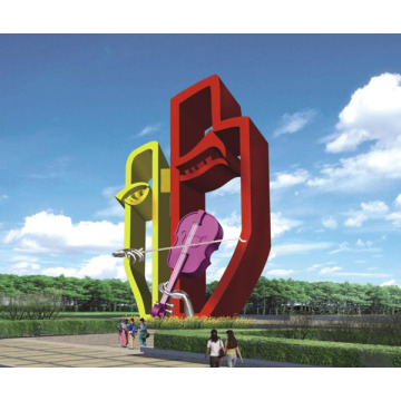 Color outdoor stainless steel sculpture