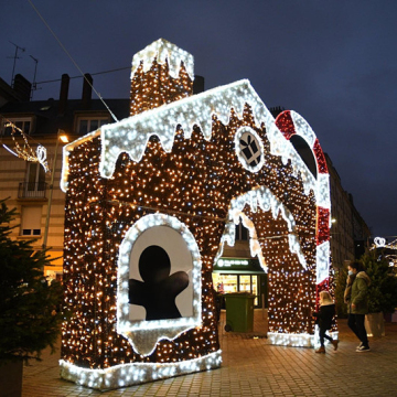 Large 3D Christmas Candy House LED Decoration