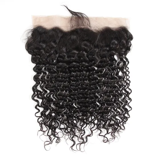 Loose Deep Wave Bundles 13x4 Lace Frontal Closure Brazilian Loose Deep Wave Lace Frontal