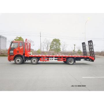 FAW self loading excavator transport low bed truck