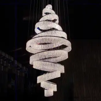 Stunning Lighting in Luxury Modern Hotel and Villa Interiors: Chandeliers, Dining Room, Stairs, and Bedrooms