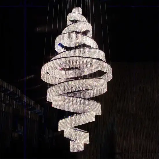 Stunning Lighting in Luxury Modern Hotel and Villa Interiors: Chandeliers, Dining Room, Stairs, and Bedrooms