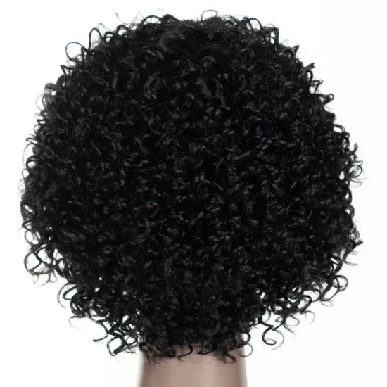 Wholesale Indian Jerry Curly Human Hair Wigs with Bangs Virgin Hair  Wigs  For Women Machine Made wigs  Natural Color