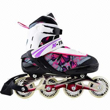 Adjustable hard boot roller skate, PP chassis, TPR brake PVC wheels
