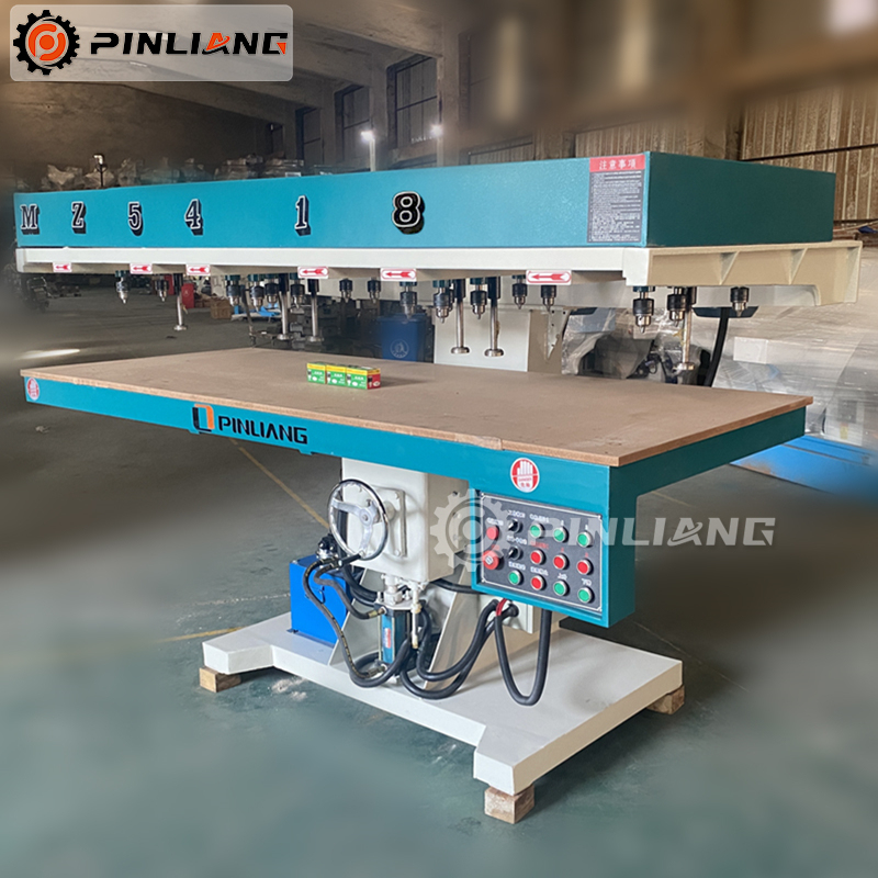 High Precision Woodworking MZ5418 Horizontal Cylinder Drilling Machine with 18 Bits