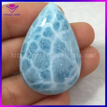 Teardrop Larimar Gemstone Handmade Jewelry Natural Stone Pendant