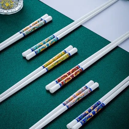 Jingdezhen Bone China Chopsticks: Anti-Scalding, Anti-Slip Ceramic Chopstick Set