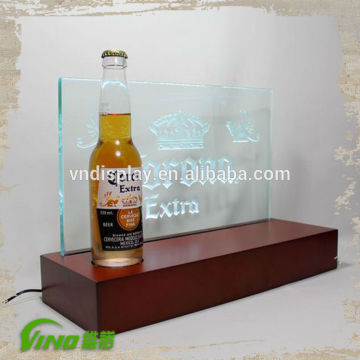 Cheap plastic beverage display stand with LED light