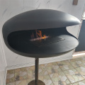 Ground Steel Black Ethanol Fireplace