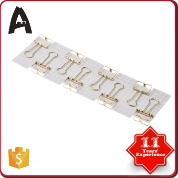 19mm creative metal hollow gold Binder Clips golden plated metal standard binder clips
