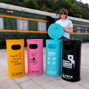 Vintage Style Metal Bin for Parks and Campsites