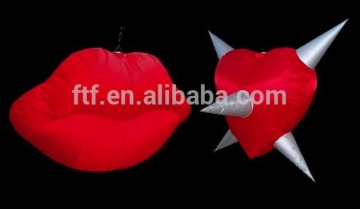Inflatable led lip and inflatable heart