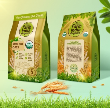 Custom Printed Flat Bottom Bag with Window for Food Rice Packaging
