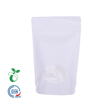 Bolso compostable biodegradable de papel blanco kraft personalizado