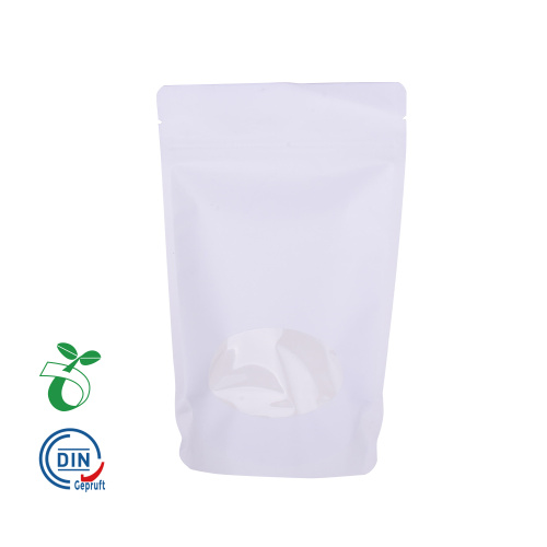 Customozed White Kraft Paper Biologisk nedbrytbar komposterbar veske