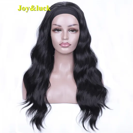 Wholesale Wigs Black Head Band Wavy Ladies Hair Long Natural Body Waves Headband Wigs for Black Women Synthetic Hair Wigs