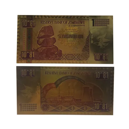 Customizable Zimbabwe Banknotes: Gold Plated 100 Billion Trillion Quintillion Dollar Wholesale Offer