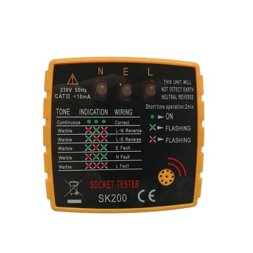 UK Plug Tester with ABS Flame Retardant Housing - Electrical Polarity and Phase Checker