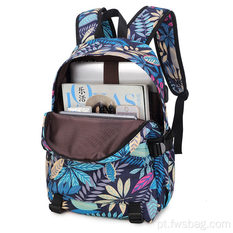 2022 Spring temporada de primavera tipo USB Tipo de carga impermeável estudantes do ensino médio Backpack Back Bag