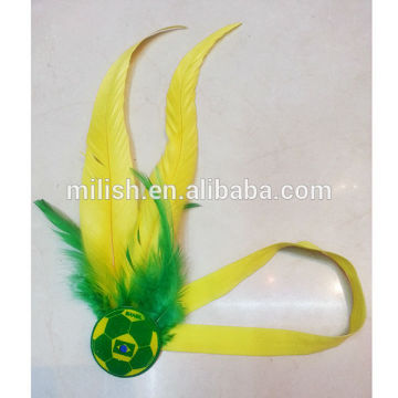 party football fan brazil feather headband MPA-0191
