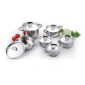 12 Pieces Stainless Steel Cookware with SS Lids