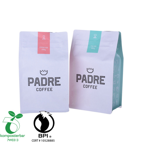 Laminert materiale tilpasset logo trykt flat bunn kaffepose