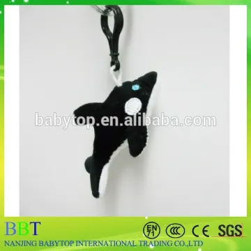 2015 newest cheap custom keychains, plush killer whale keychain toy