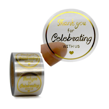 Factory Low MOQ Transparent Thank You Labels and Cards for Small Businesses