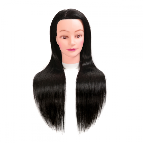 100% SYNTHETIC FIBER BLACK COLOR MANNEQUIN HEAD FOR HAIRDRESSING PRATISE