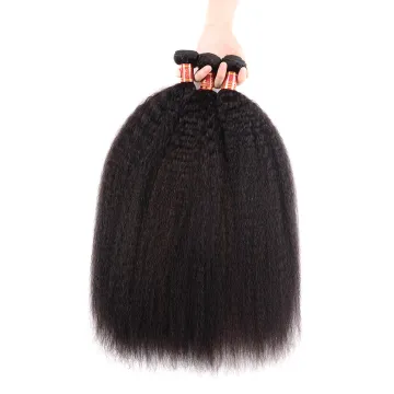 40 Inch Italian Kinky Straight  Yaki Hair ,10 inch Kinky Straight weave, Vietnam Human Raw Unprocessed Virgin Peruvian Hair