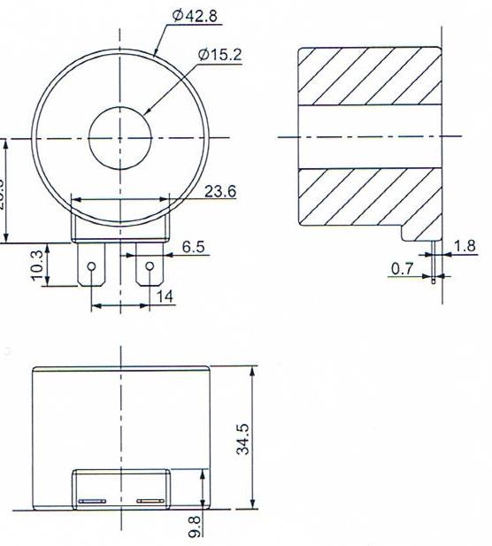 Dimension of BB15234508 Solenoid Coil: