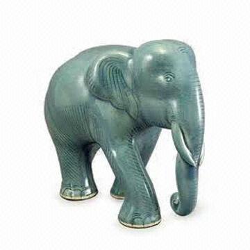 Green Marble Elephant Statue, OEM Orders are Welcome